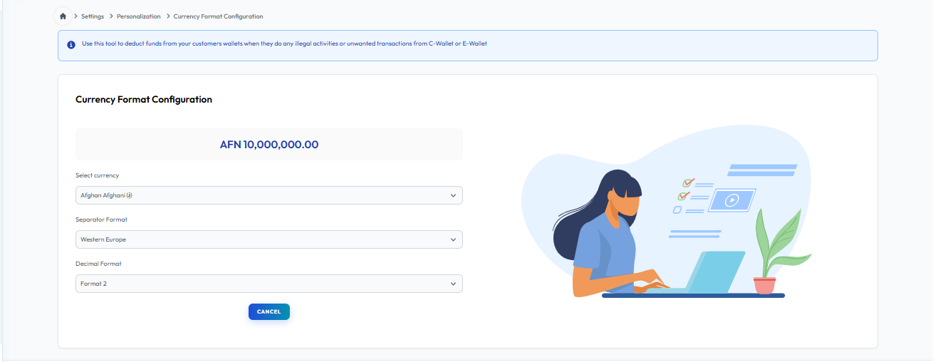Currency Format Configuration